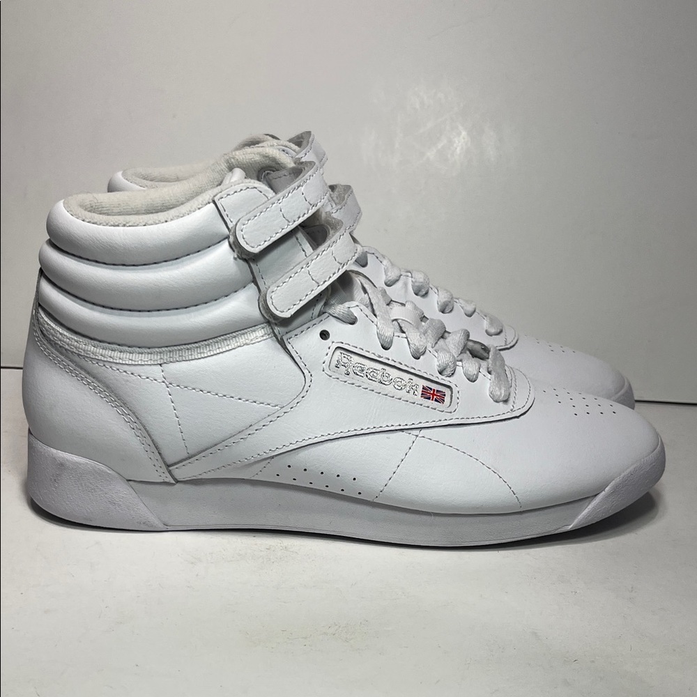 Reebok Freestyle F/S Classic White/Silver High-Top Sneakers women’s US Size 7.5